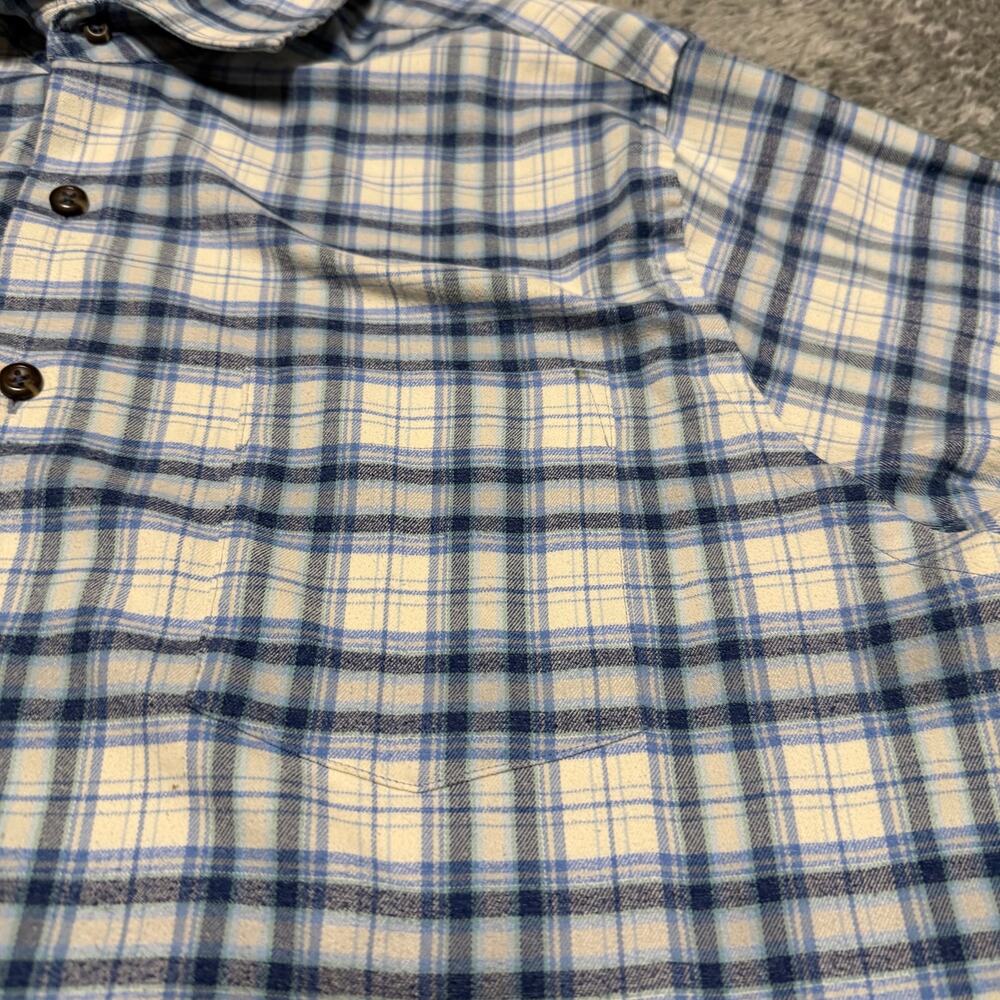 Peter Millar Shirt Mens Medium Blue Plaid Flannel Long Sleeve - Picture 2 of 7